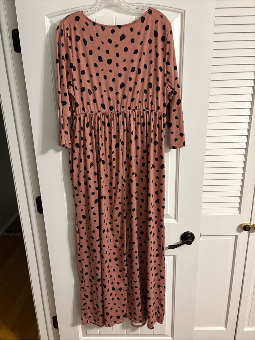 Women's Dusty Rose Polka Dot Maxi Dress